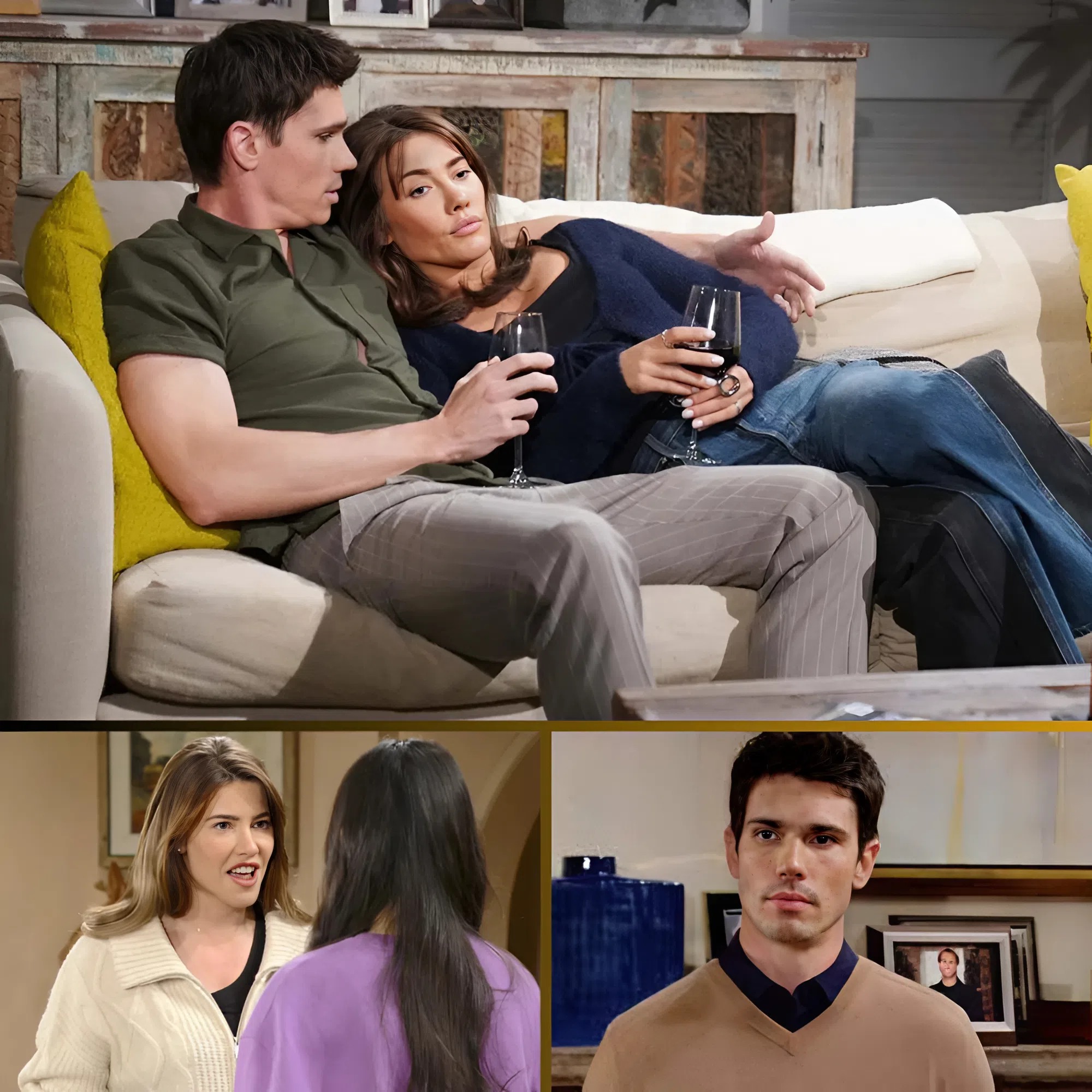 Finn’s resolve hardens as Steffy’s return looms. “She can’t be here when Steffy walks through that door,” he says coldly about Luna.