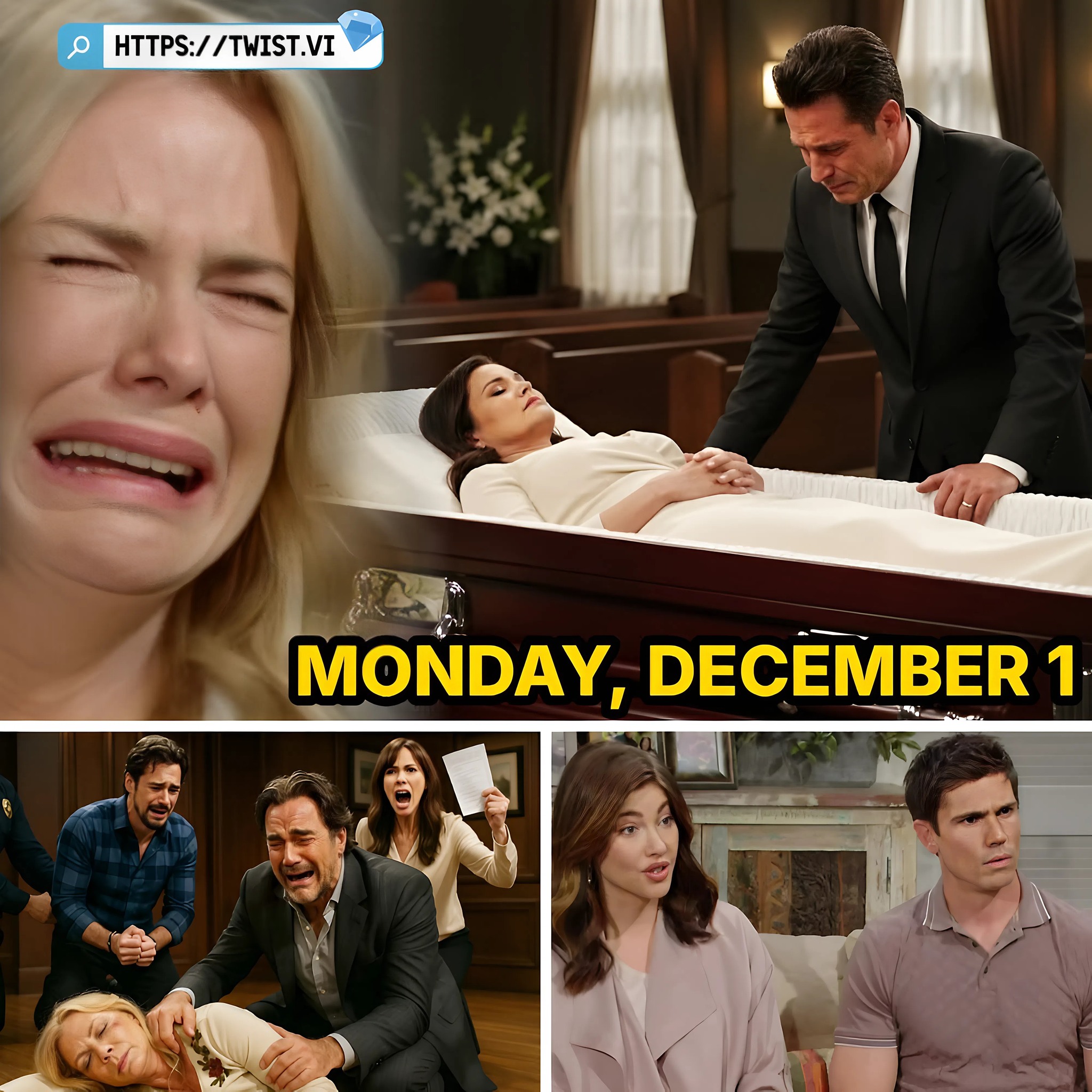 1The Bold and the Beautiful – December 1: Katie’s Collapse Sparks War Between Spencer and Forrester Empires — B&B’s Most Tense Monday Yet 